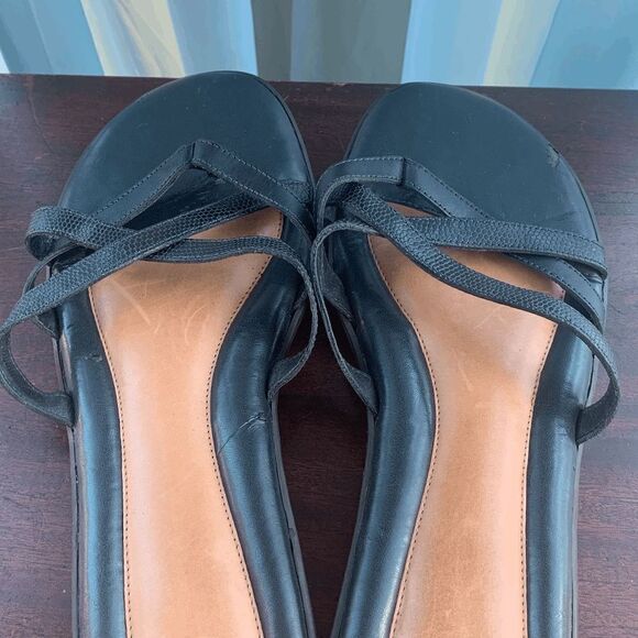 Nurture Womens Sandals Flats Strappy Slides Open Toe Black Size 11 - Picture 7 of 10